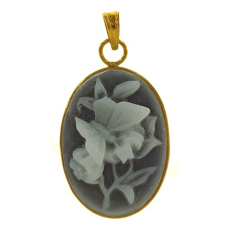 pendente cameo 04 - Donna Oro Giallo 18 Kt Carati Ct 750