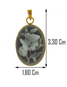 pendente cameo 04 - Donna Oro Giallo 18 Kt Carati Ct 750