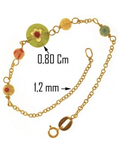 BRACCIALE MURRINA TONDO - 15,0 Cm Oro Giallo 18 Kt Carati Ct 750 1,40 Gr