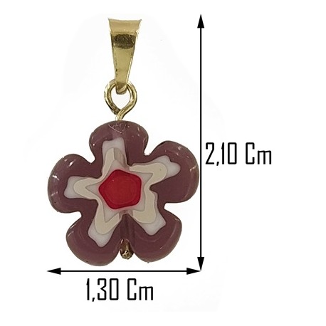 COLLANA FIORE MURRINA - Donna Bambina Oro Giallo 18 Kt Carati 750