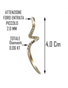 PENDENTE DIAMANTI - 0,06 Ct Donna Oro Bianco 18 Kt Carati Ct 750 