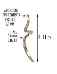 COLLANA DIAMANTI - 0,06 Ct Donna Oro Bianco 18 Kt Carati 750 