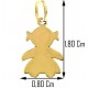 COLLANE ORO GIALLO - Collana Catenina Pendente Bebè Bimba Donna Oro Giallo 18 Kt Carati Ct 750 1,15Gr