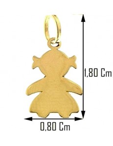 COLLANE ORO GIALLO - Collana Catenina Pendente Bebè Bimba Donna Oro Giallo 18 Kt Carati Ct 750 1,15Gr