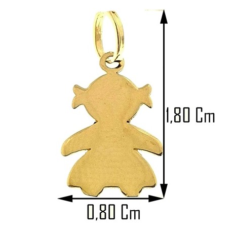 COLLANE ORO GIALLO - Collana Catenina Pendente Bebè Bimba Donna Oro Giallo 18 Kt Carati Ct 750 1,15Gr
