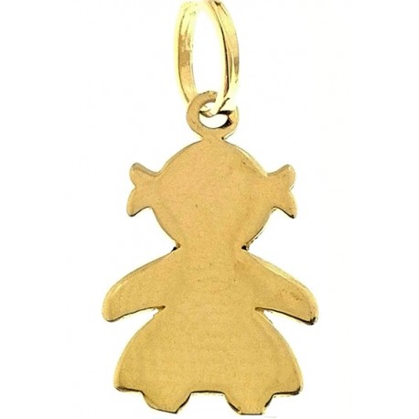 Ciondolo Pendente Bebè Bimba Bambina Oro Giallo 18 Kt Carati Ct 750 0,45 Gr