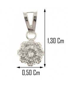 PENDENTI ORO - Ciondolo Pendente Donna Oro Bianco 18 Kt Carati 750 0,35 Gr Punto Luce Solitario