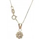 COLLANE ORO BIANCO - Collana Catenina Pendente Punto Luce Solitario Donna Bianco 18 kt Carati 750