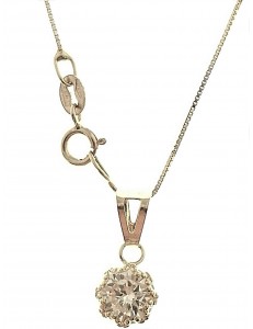 COLLANE ORO BIANCO - Collana Catenina Pendente Punto Luce Solitario Donna Bianco 18 kt Carati 750