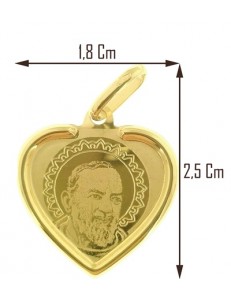 Ciondolo Pendente Uomo Donna Oro Giallo 18 Kt Carati 750 1,05 Gr Padre Pio