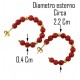 ORECCHINI CERCHIO CORALLO - Donna Oro Giallo 18 Kt Carati Ct 750