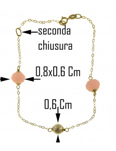 BRACCIALE PERLA 21 CM - Braccialetto  Donna oro Giallo18 Kt 750 Zirconi 