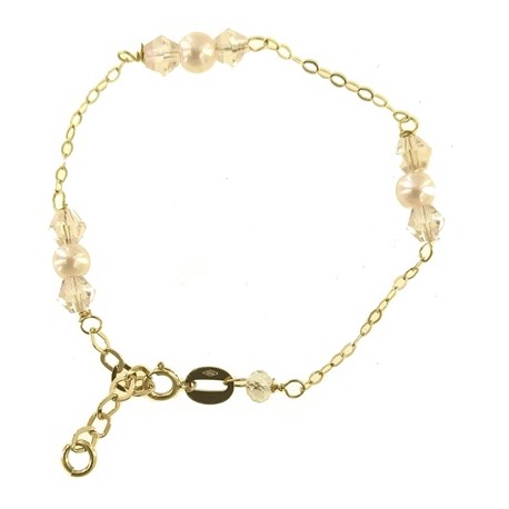 BRACCIALE BIMBA PERLE - Bimba Bambina Oro Giallo 18 kt Carati Ct 750 
