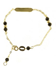 BRACCIALE TARGA BIMBO - Bimbo Bambina Oro Giallo 18 Kt Carati Ct 750 