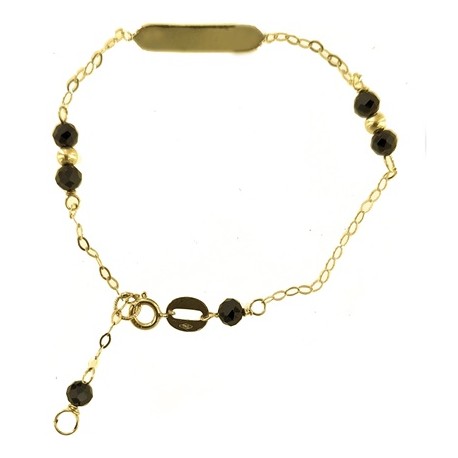 BRACCIALE TARGA BIMBO - Bimbo Bambina Oro Giallo 18 Kt Carati Ct 750 