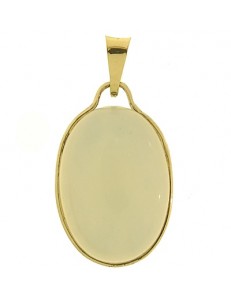 Ciondolo Pendente Opale Bianco Donna  Oro Giallo 18 Kt Carati Ct 750 2.50 Gr