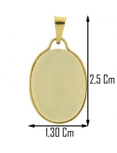 PENDENTE OPALE BIANCO - Donna  Oro Giallo 18 Kt Carati Ct 750