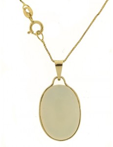 COLLANA OPALE - Cabochon Donna Oro Giallo 18 Kt Carati Ct 750