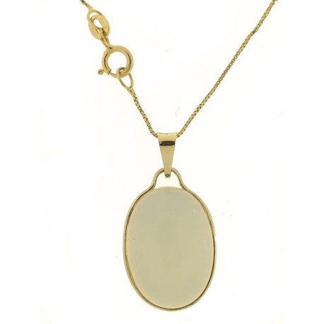 COLLANA OPALE - Cabochon Donna Oro Giallo 18 Kt Carati Ct 750