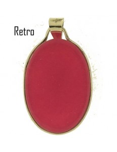 PENDENTE CORNIOLA ROSSA - Donna  Oro Giallo 18 Kt Carati Ct 750