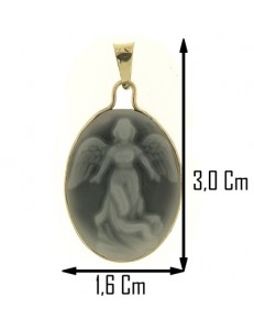 PENDENTE ANGELO PROTETTORE - oro Giallo 18 Kt Carati Ct 750