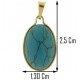 PENDENTE TURCHESE -  Donna  Oro Giallo 18 Kt Carati Ct 750