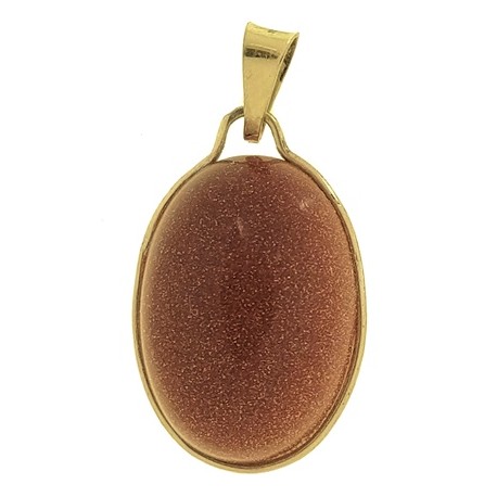 PENDENTE CABOCHON ARENARIA AUREA - Donna  Oro Giallo 18 Kt Carati Ct 750