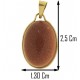 PENDENTE CABOCHON ARENARIA AUREA - Donna  Oro Giallo 18 Kt Carati Ct 750