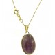 COLLANA CABOCHON AMETISTA -  Donna Oro Giallo 18 Kt Carati Ct 750