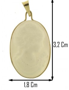 PENDENTE CAMEO BIANCO - Donna Oro Giallo 18 Kt Carati Ct 750