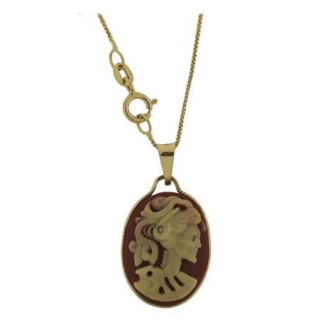 COLLANA CAMEO GOTICO - Oro Giallo 18 Kt Carati Ct 750