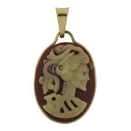 CIONDOLO CAMEO GOTICO - Oro Giallo 18 Kt Carati Ct 750