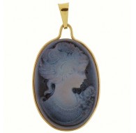Ciondolo Pendente Donna Oro Giallo 18 Kt Carati Ct 750 Gr 1,50 Cameo