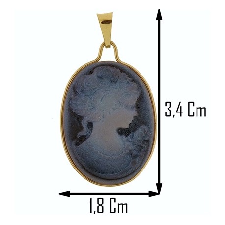 COLLANA CAMMEO - Donna Oro Giallo 18 Kt Carati Ct 750