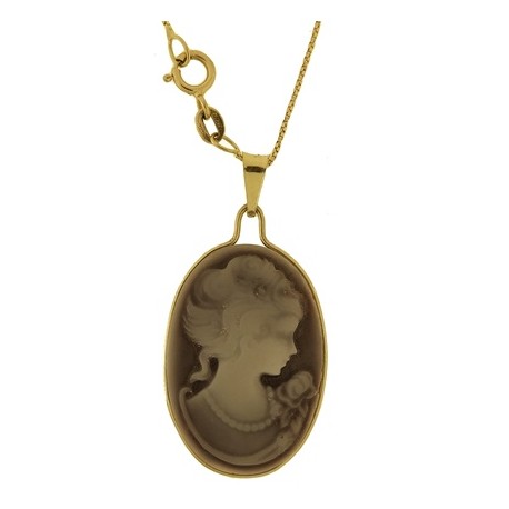 COLLANA CAMEO 05 - Donna Oro Giallo 18 Kt Carati Ct 750 