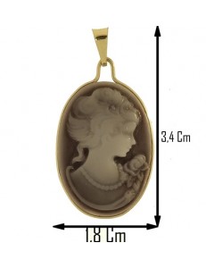 COLLANA CAMEO 05 - Donna Oro Giallo 18 Kt Carati Ct 750 