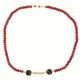 Collana Catenina Catena Corallo Donna Oro Giallo 18 Kt Carati Ct 750 21,70 Gr
