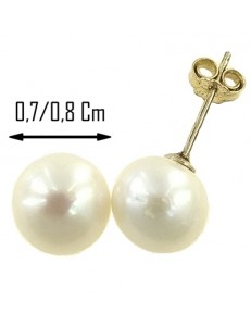 Orecchini Perle Donna Oro Giallo 18 Kt Carati Ct 750 1,70 Gr