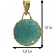 PENDENTE CABOCHON TURCHESE ROTONDO - Donna  Oro Giallo 18 Kt Carati Ct 750