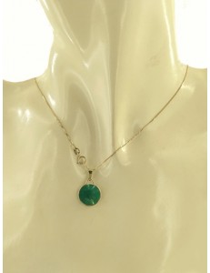 COLLANA CABOCHON VERDE - Donna Oro Giallo 18 Kt Carati 750 