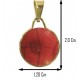 COLLANA CABOCHON ROSSO - Donna Oro Giallo 18 Kt Carati 750 