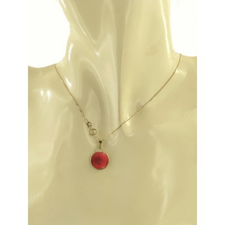 COLLANA CABOCHON ROSSO - Donna Oro Giallo 18 Kt Carati 750 