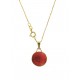 COLLANA CABOCHON ROSSO - Donna Oro Giallo 18 Kt Carati 750 