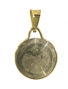 PENDENTE CABOCHON GRIGIO - Donna Oro Giallo 18 Kt Carati Ct 750