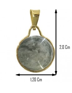 PENDENTE CABOCHON GRIGIO - Donna Oro Giallo 18 Kt Carati Ct 750