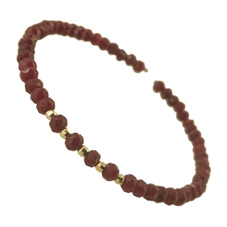 BRACCIALE SEMIRIGIDO RUBINI - Oro Giallo 18 Kt Carati Ct 750
