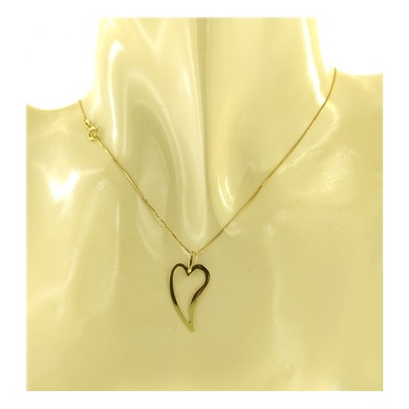 COLLANA CUORE MEDIO - Donna Oro Giallo 18 Kt Carati 750 