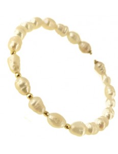 Bracciale Braccialetto Donna Perle Barocche Oro Giallo 18 Kt Carati Ct 750