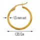 Orecchini Donna Cerchio Cerchi Oro Giallo 18 kt Carati Ct 750 0,85 Gr