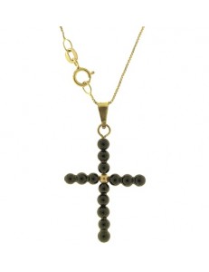 COLLANE UNISEX - Collana Catena 50 Croce Uomo Donna Oro Giallo Bianco 18 kt Carati Ct 750 2,75 Gr